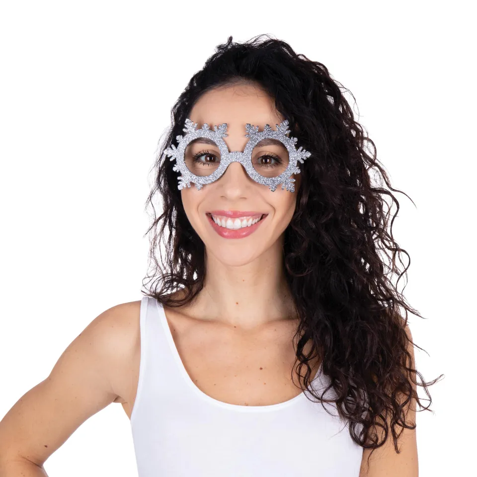 p-tit-clown-brille-schneeflocken-silber-glitzer-partybrille-erwachsene image 1