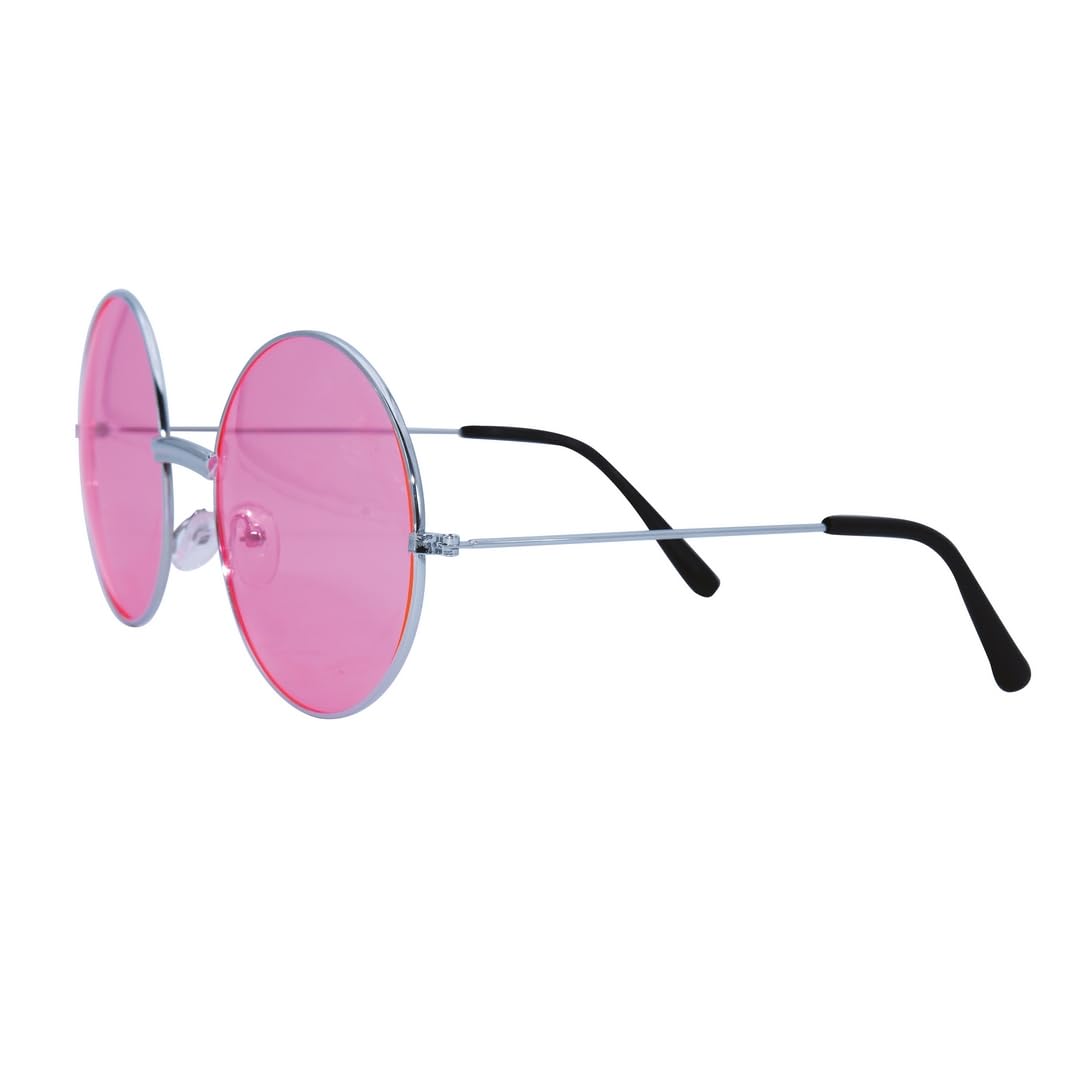 ptitclown-hippie-brille-rose-runde-metallbrille-erwachsene image 3