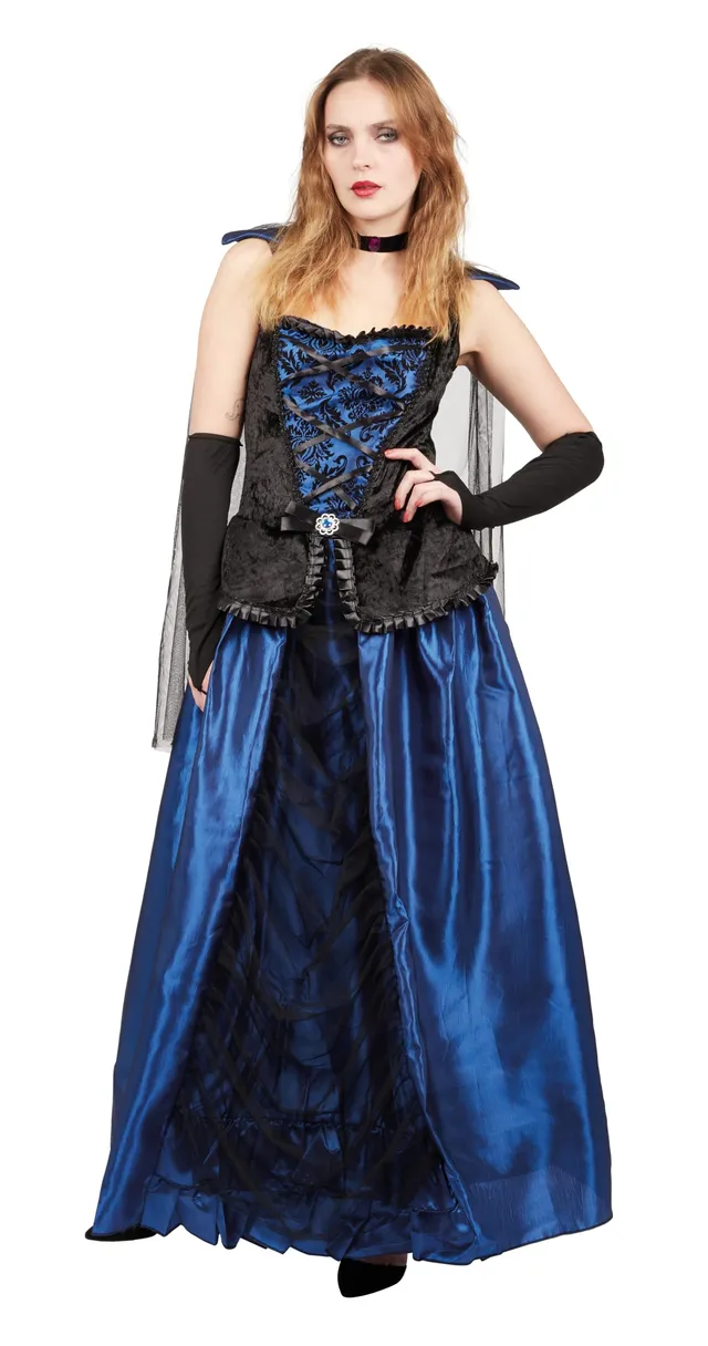 p-tit-clown-gothic-countess-kost-m-l-xl-blaues-kleid-mit-umhang image 1