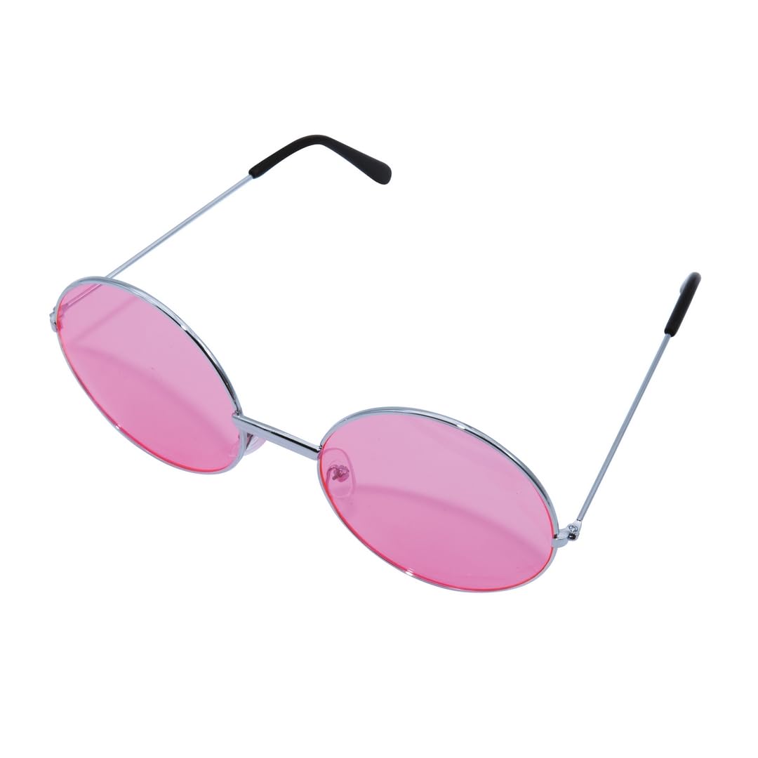 ptitclown-hippie-brille-rose-runde-metallbrille-erwachsene image 2