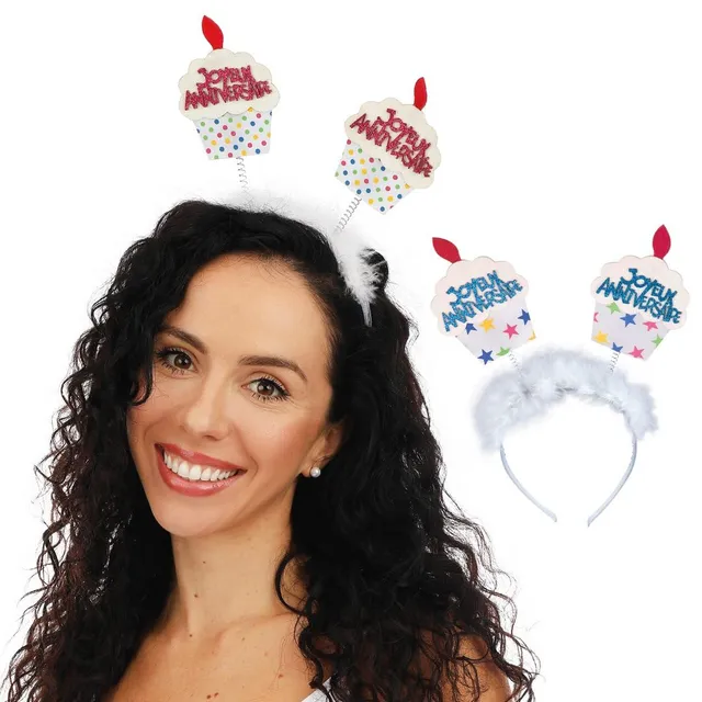 ptit-clown-haarreif-kuchen-joyeux-anniversaire-geburtstags-accessoire-bunt image 1