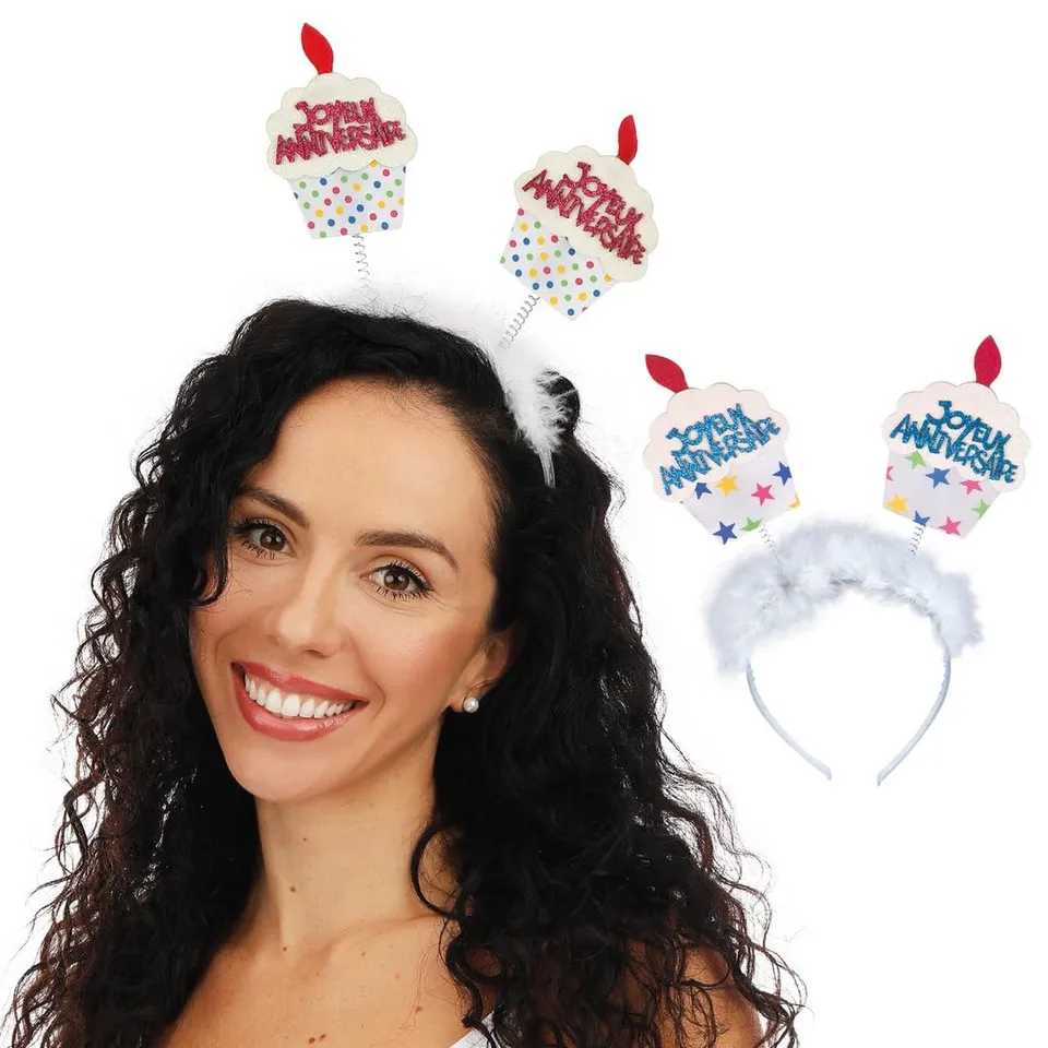 ptit-clown-haarreif-kuchen-joyeux-anniversaire-geburtstags-accessoire-bunt image 1