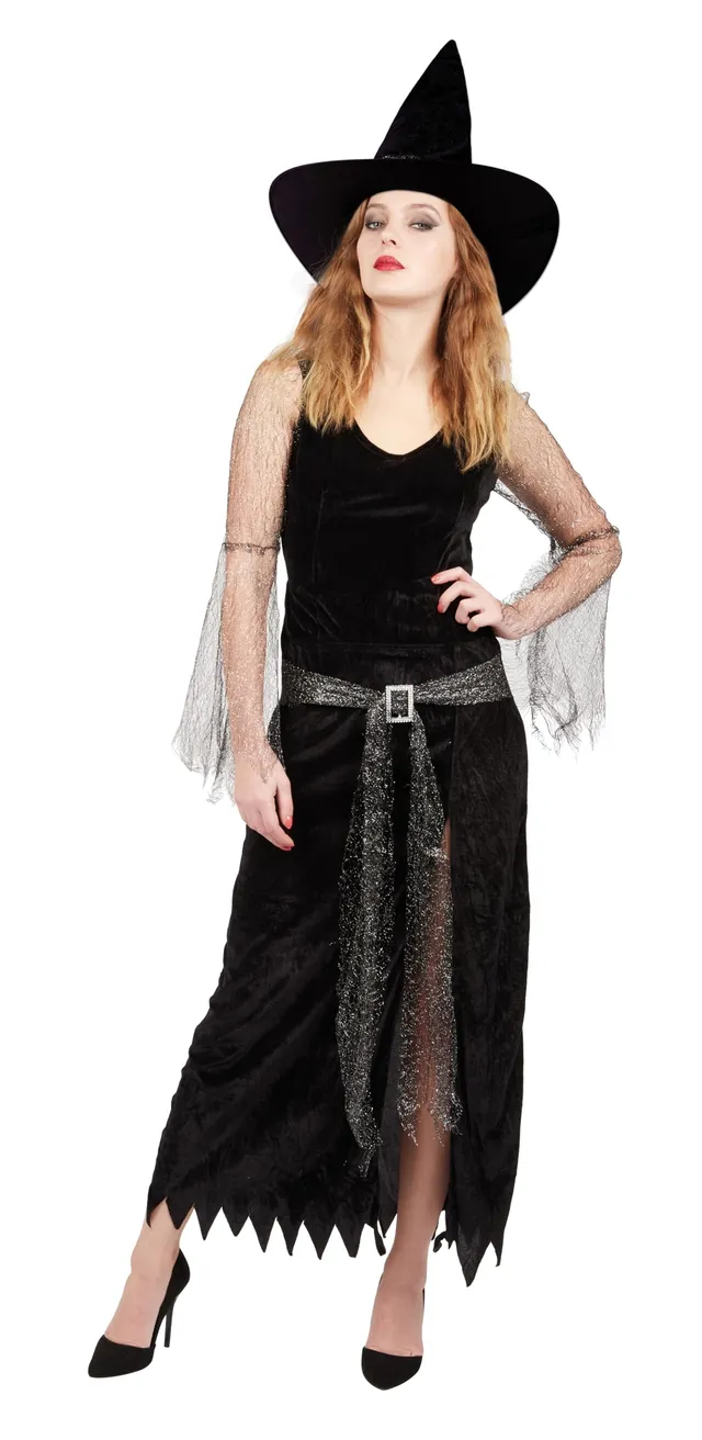 p-tit-clown-hexe-der-finsternis-damenkost-m-kleid-mit-g-rtel-und-hut image 1