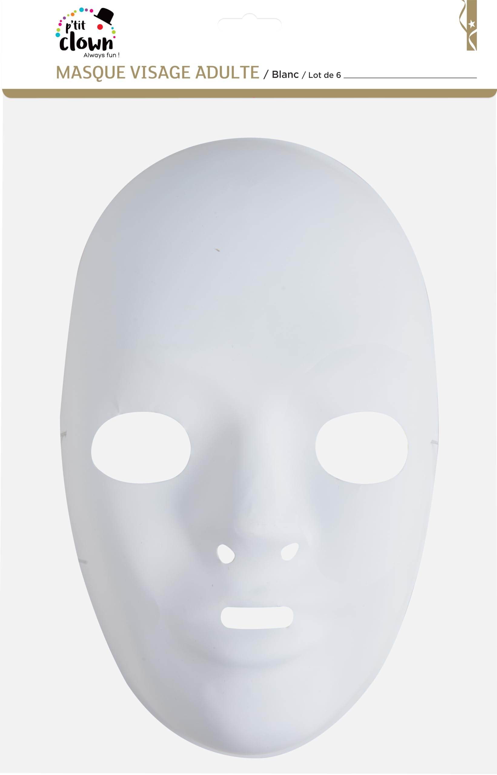 ptit-clown-gesichtsmaske-wei-pvc-erwachsene-6-st-ck image 2