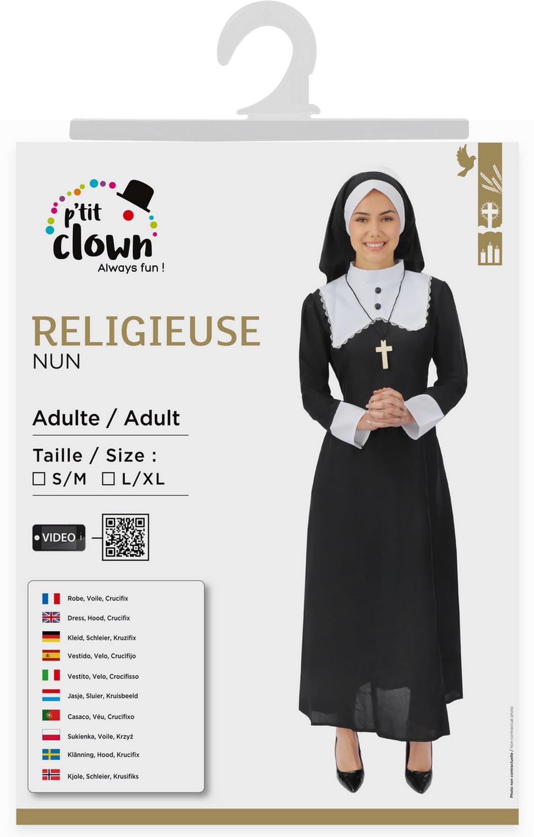 ptit-clown-luxuri-ses-nonnenkost-m-f-r-erwachsene-kost-m-schwarz-polyester image 5