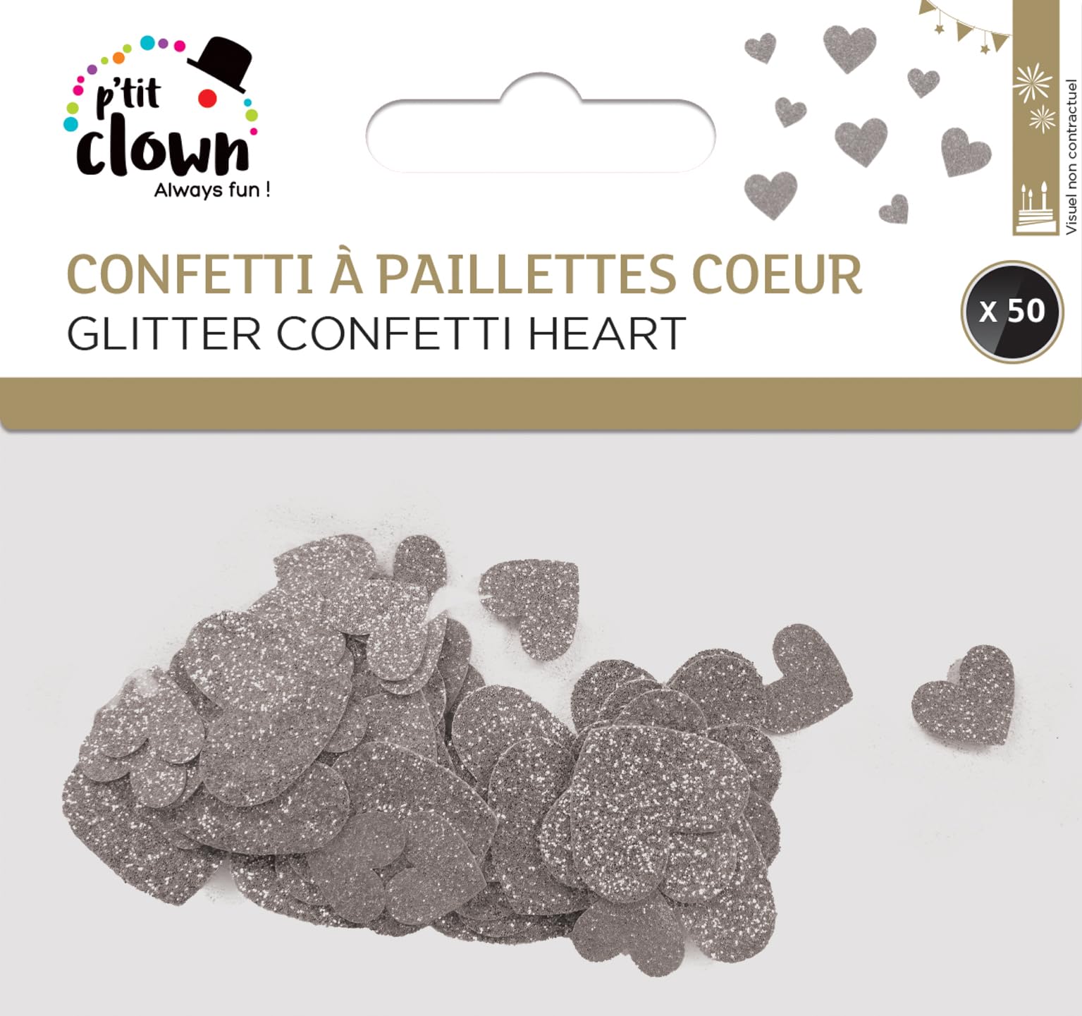 p-tit-clown-konfetti-glitzer-herzen-silber-50-st-ck image 2