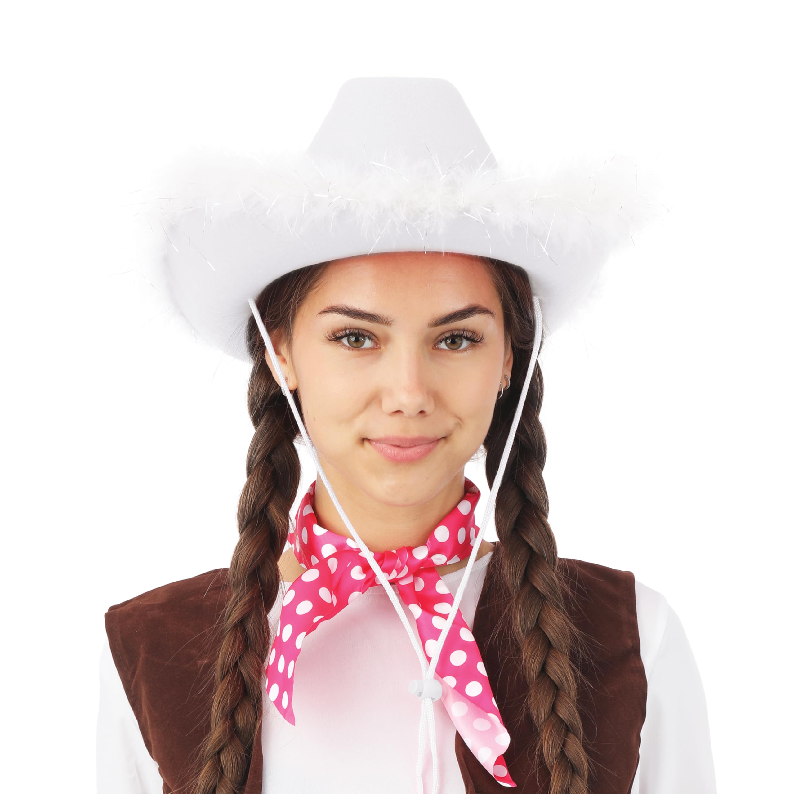 ptit-clown-cowgirl-filzhut-21302-wei-mit-federn-damen image 4
