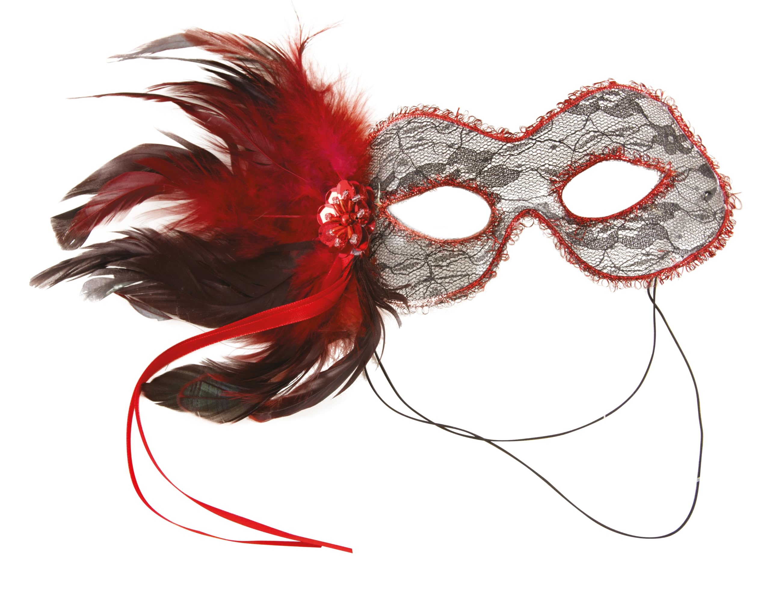 ptit-clown-loup-dentelle-et-plumes-augenmaske-spitze-mit-federn-multicolor image 3