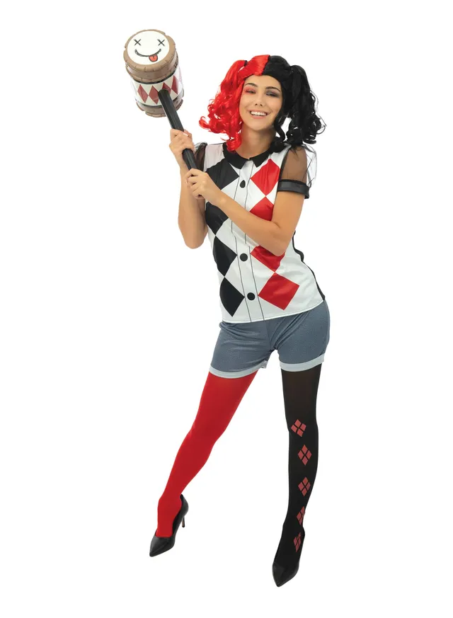 p-tit-clown-damenkost-m-harlekin-schwarz-rot-mit-r-sche image 1