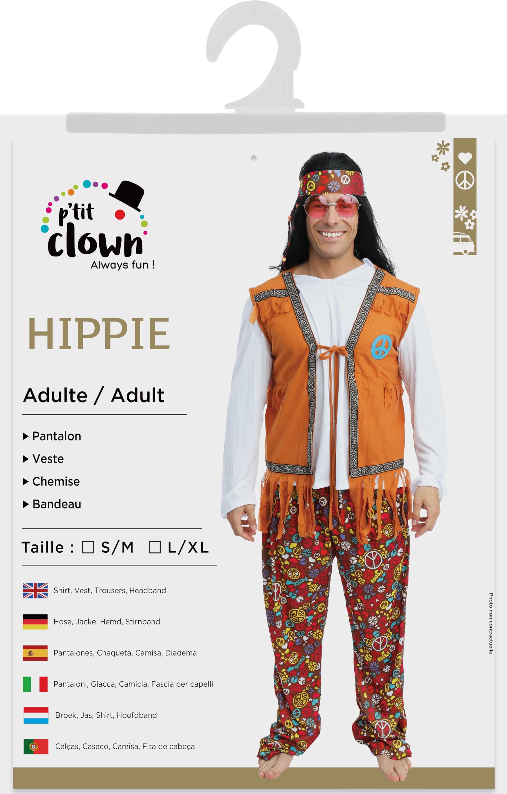 ptit-clown-hippie-kost-m-f-r-herren-polyester image 5