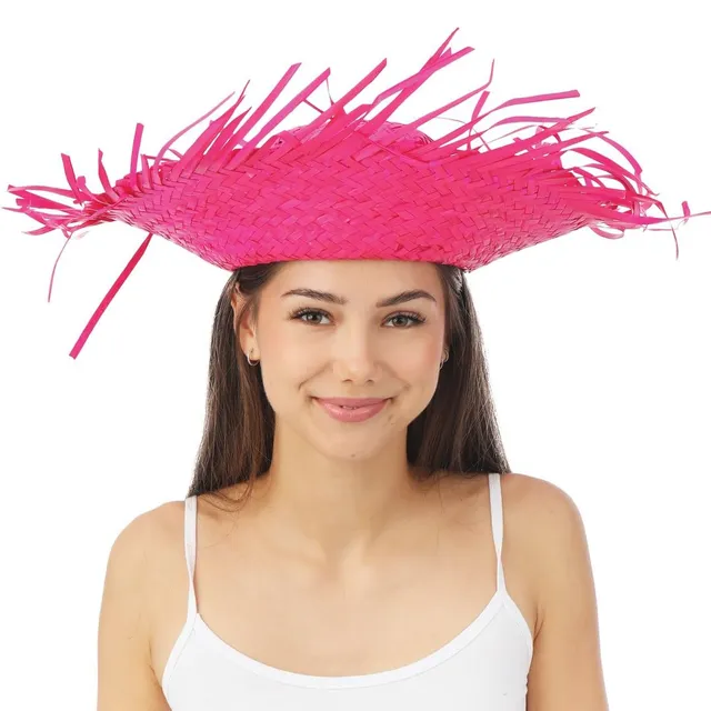 ptit-clown-95423-hawaiian-strohhut-selbstklebend-mehrfarbig-partyhut image 1