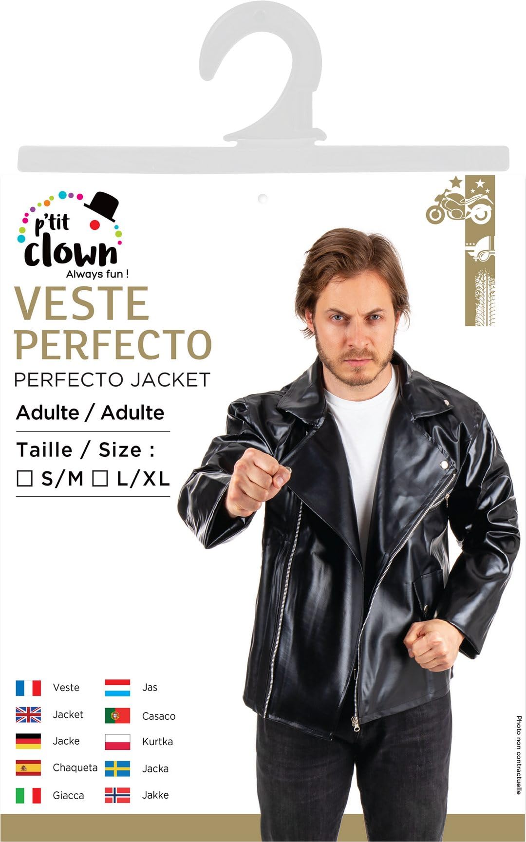 p-tit-clown-perfecto-jacke-erwachsene-kost-mjacke-schwarz image 5