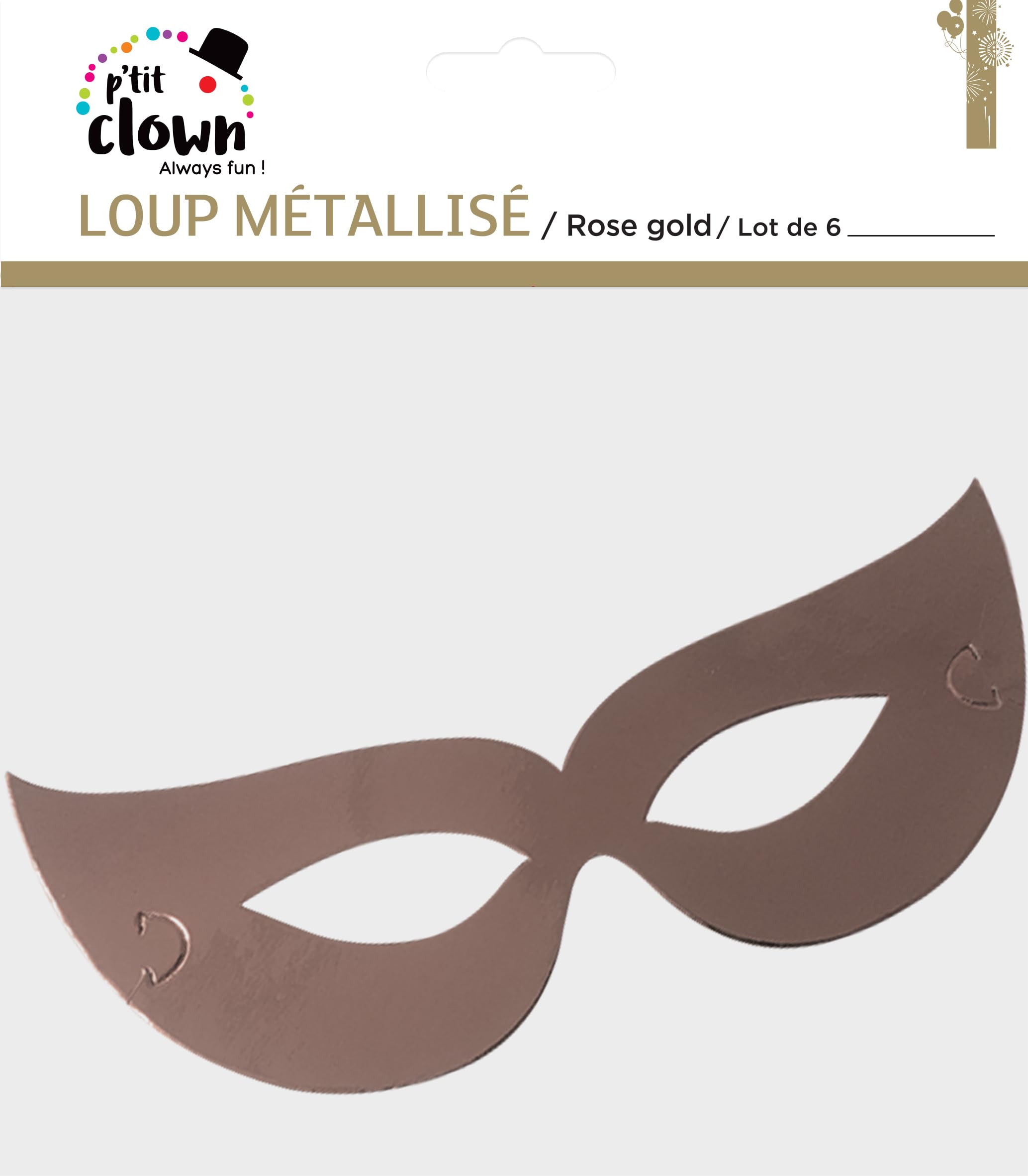 p-tit-clown-re33182-masken-6er-set-libelle-ros-gold image 2