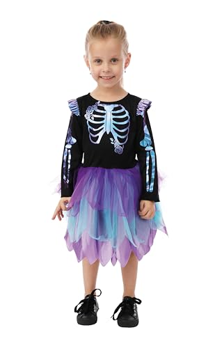 ptit-clown-skelett-kost-m-schillernd-r-sche-schwarz-violett-m-dchen-3-4-jahre image 7