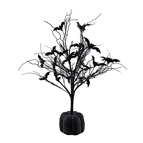p-tit-clown-tischdeko-schwarzer-wald-70-cm-schwarz-baum-mit-fledermaus-halloween image 2