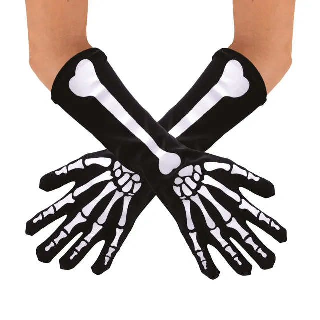 ptit-clown-skeletthandschuhe-halloween-schwarz-37-cm-einheitsgr-e-erwachsene image 1