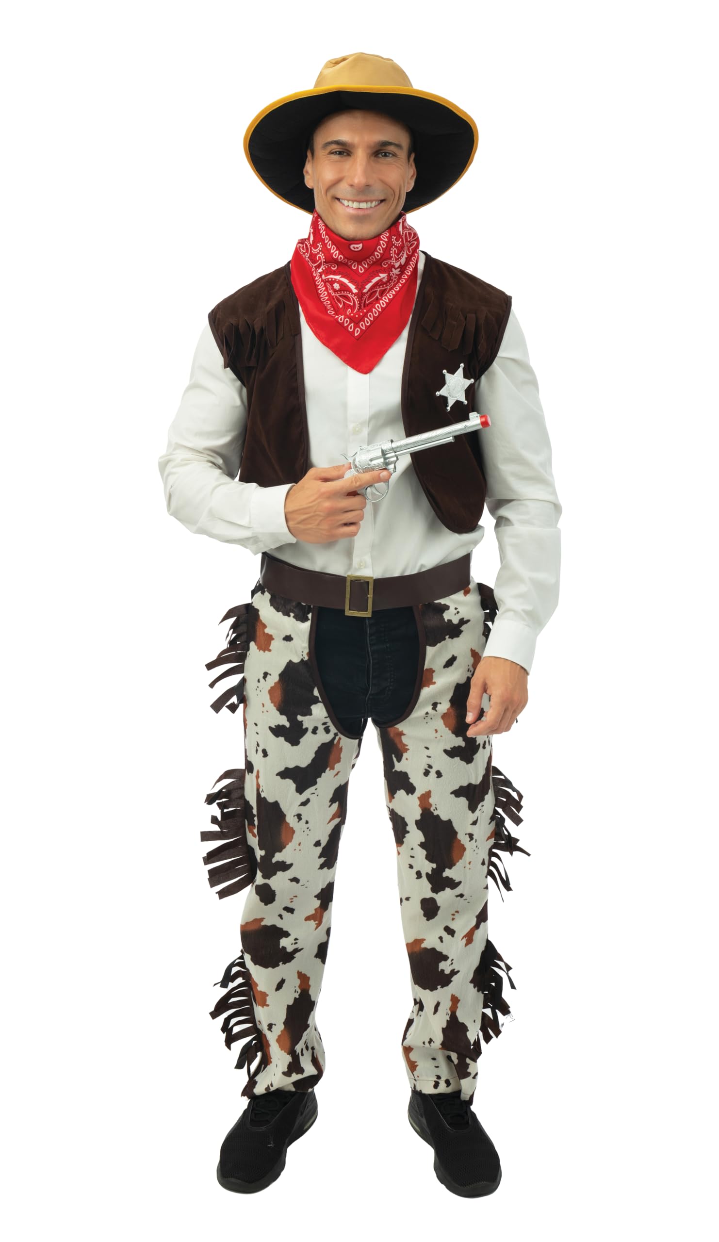 ptit-clown-cowboy-kost-m-herren-l-xl-braun-5-teilig-polyester image 1