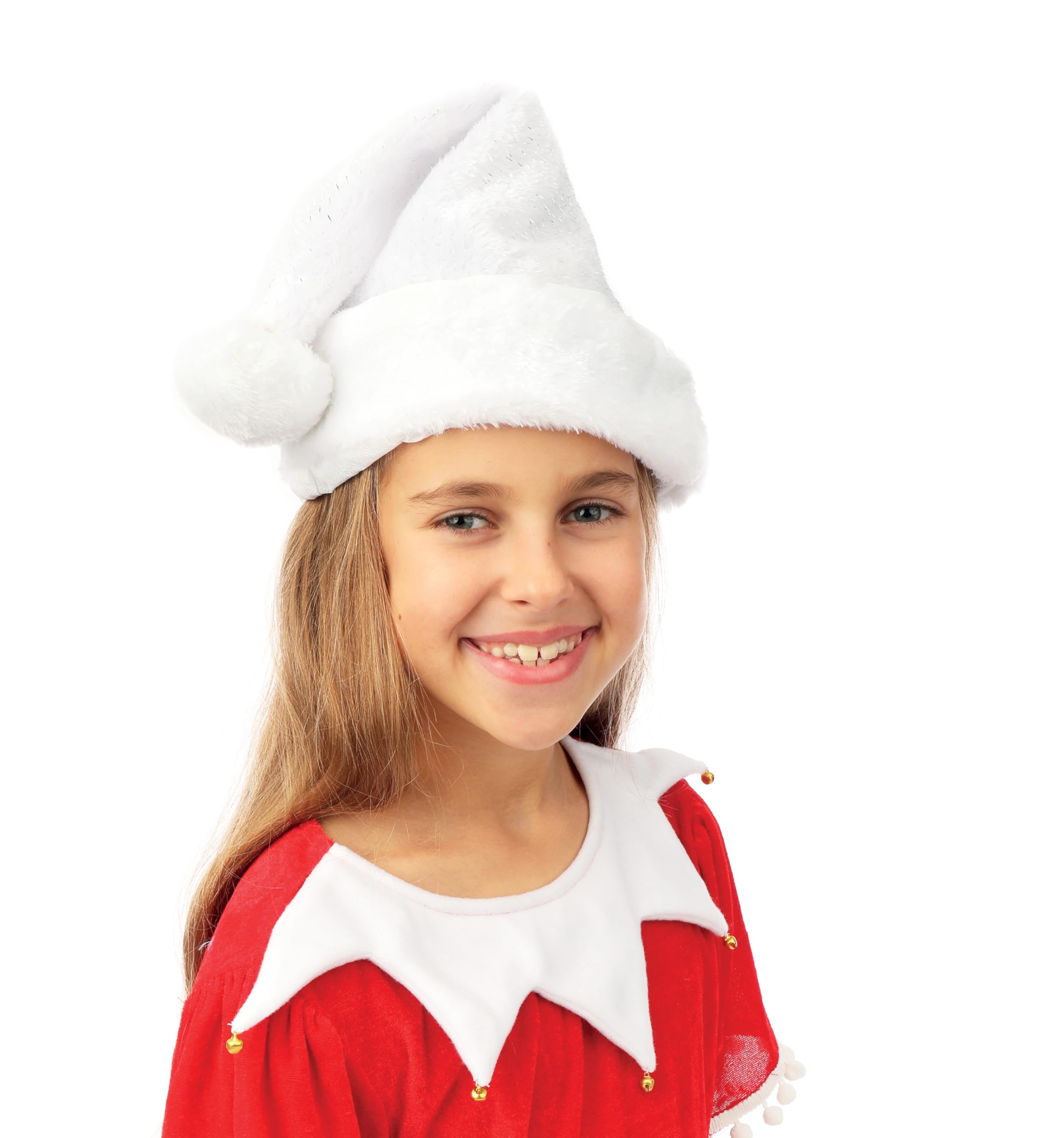 p-tit-clown-weihnachtsm-tze-kind-wei-silber-kunstpelz-mit-bommel image 2