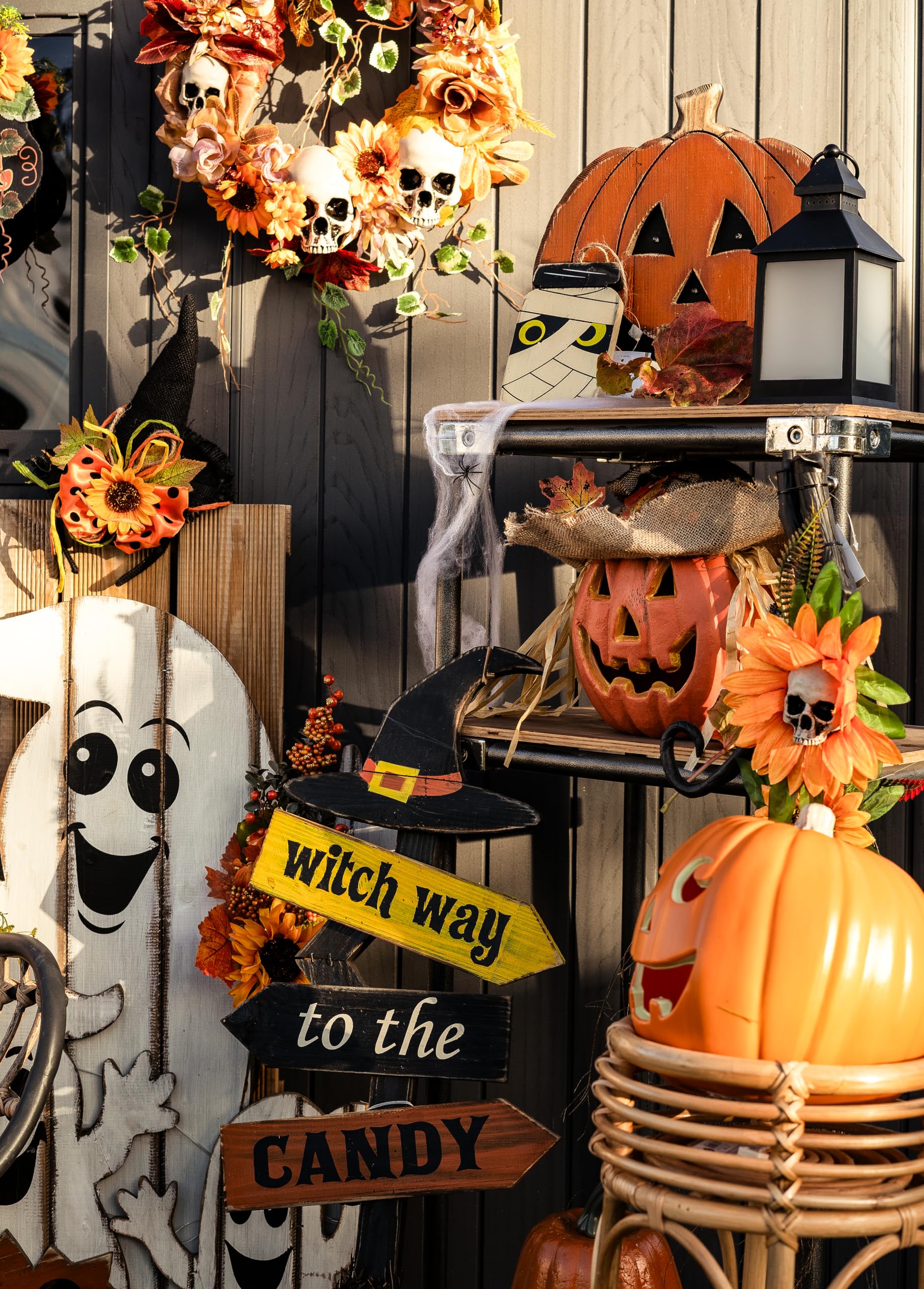 p-tit-clown-holzk-rbis-beleuchtet-32-cm-mit-sockel-orange-halloween-deko image 3