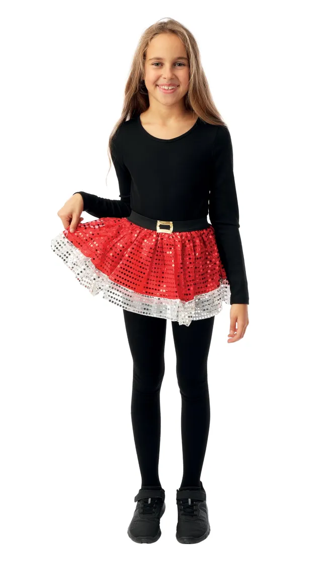 ptit-clown-weihnachtstutu-kinder-rot-mit-pailletten-einheitsgr-e image 1