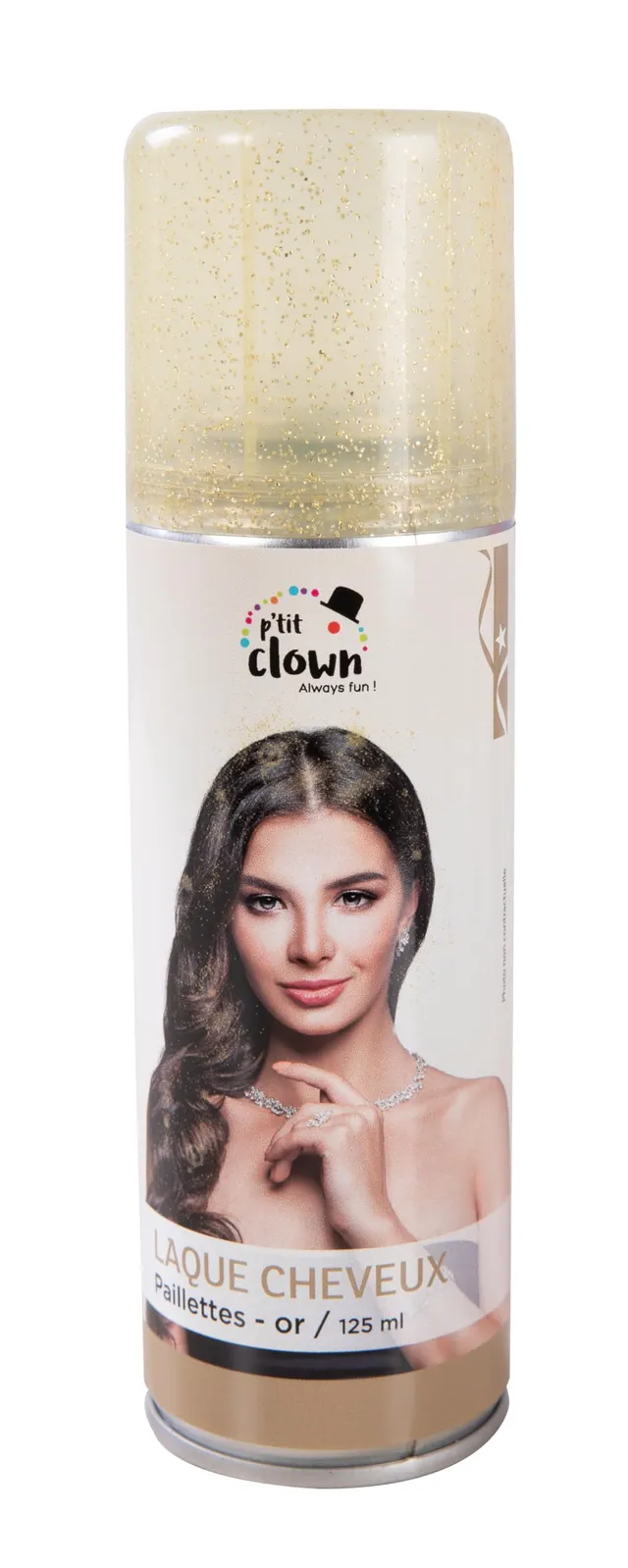 ptit-clown-72521-haarspray-mit-glitzer-gold-125-ml image 1
