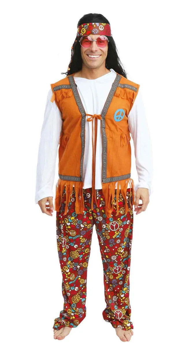 ptit-clown-hippie-kost-m-f-r-herren-polyester image 1