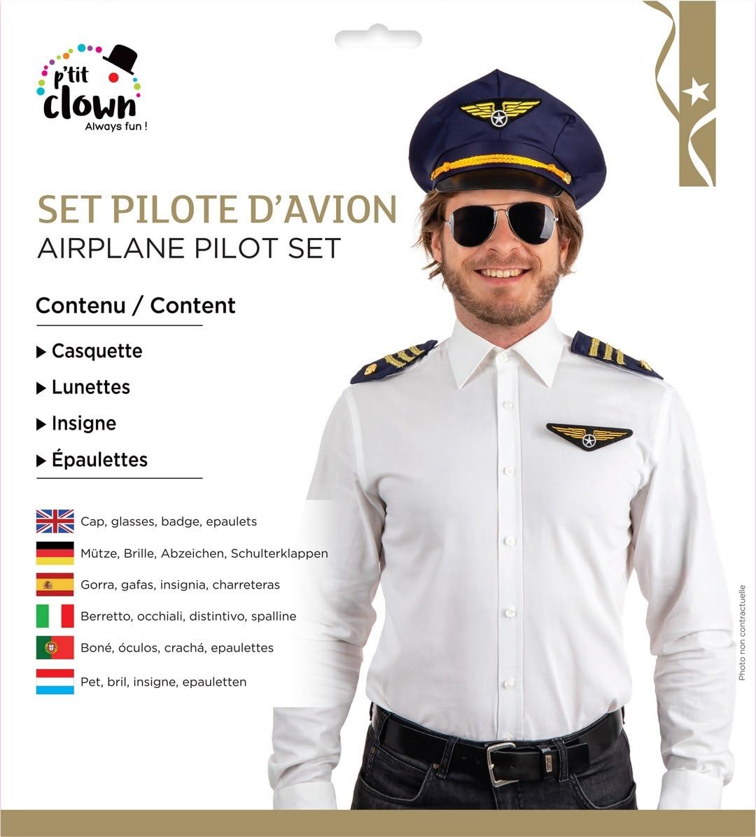 ptit-clown-66643-flugzeugpiloten-set-kost-m-accessoire-marineblau-schwarz image 3