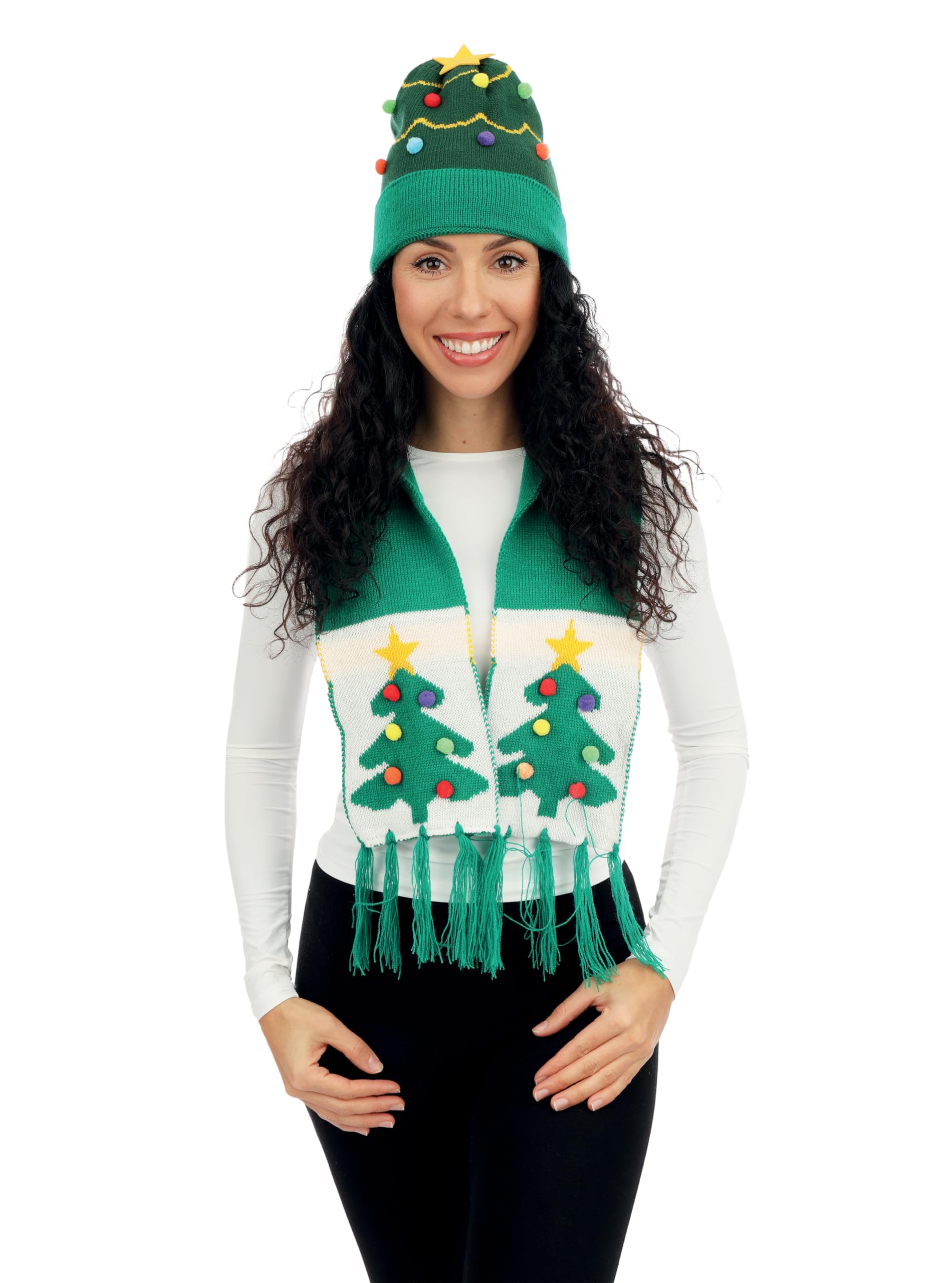 ptit-clown-weihnachts-set-m-tze-schal-tanne-gr-n-erwachsene-einheitsgr-e image 1