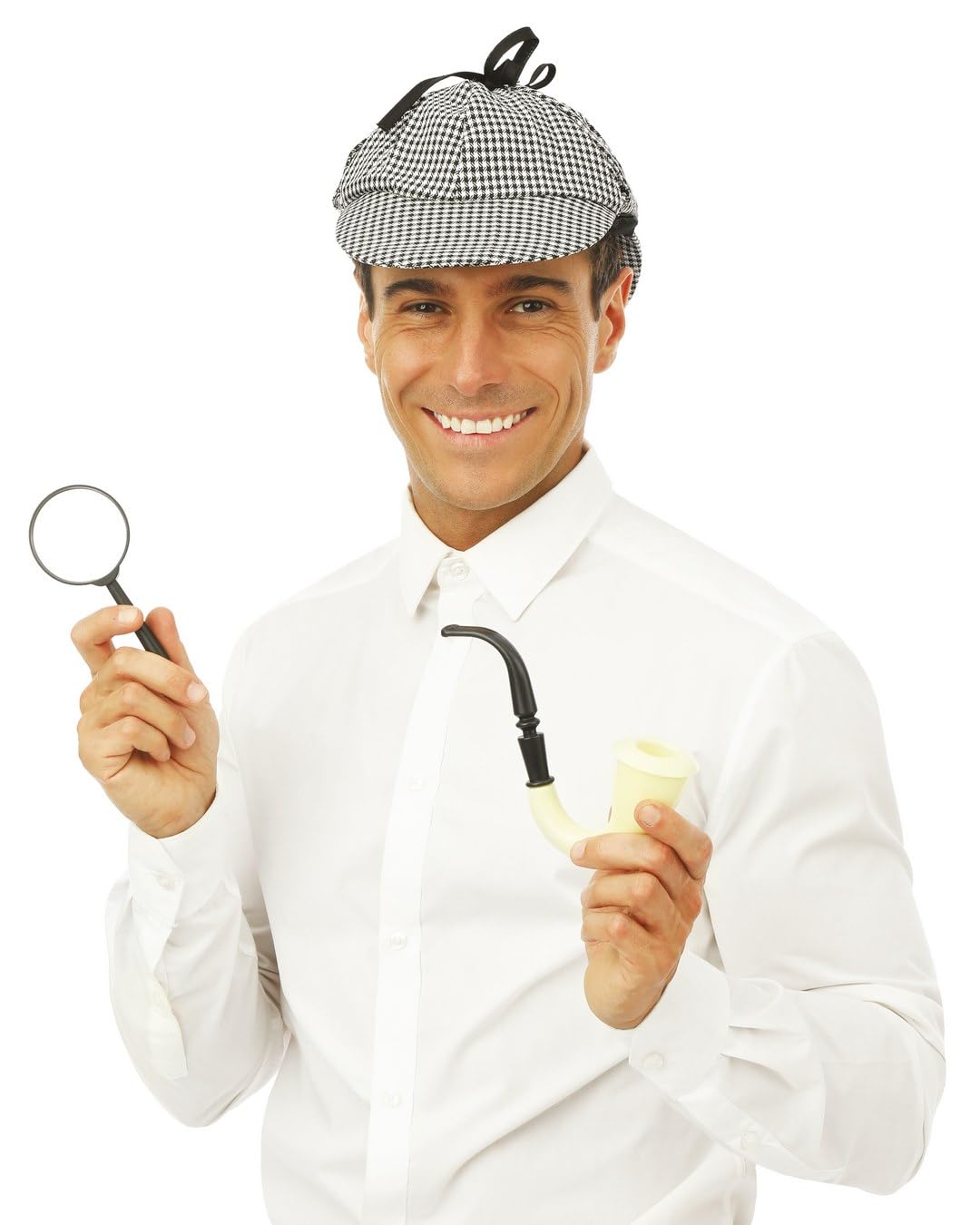 p-tit-clown-detektiv-kost-m-set-grau-schwarz-one-size-kappe-lupe-pfeife image 5