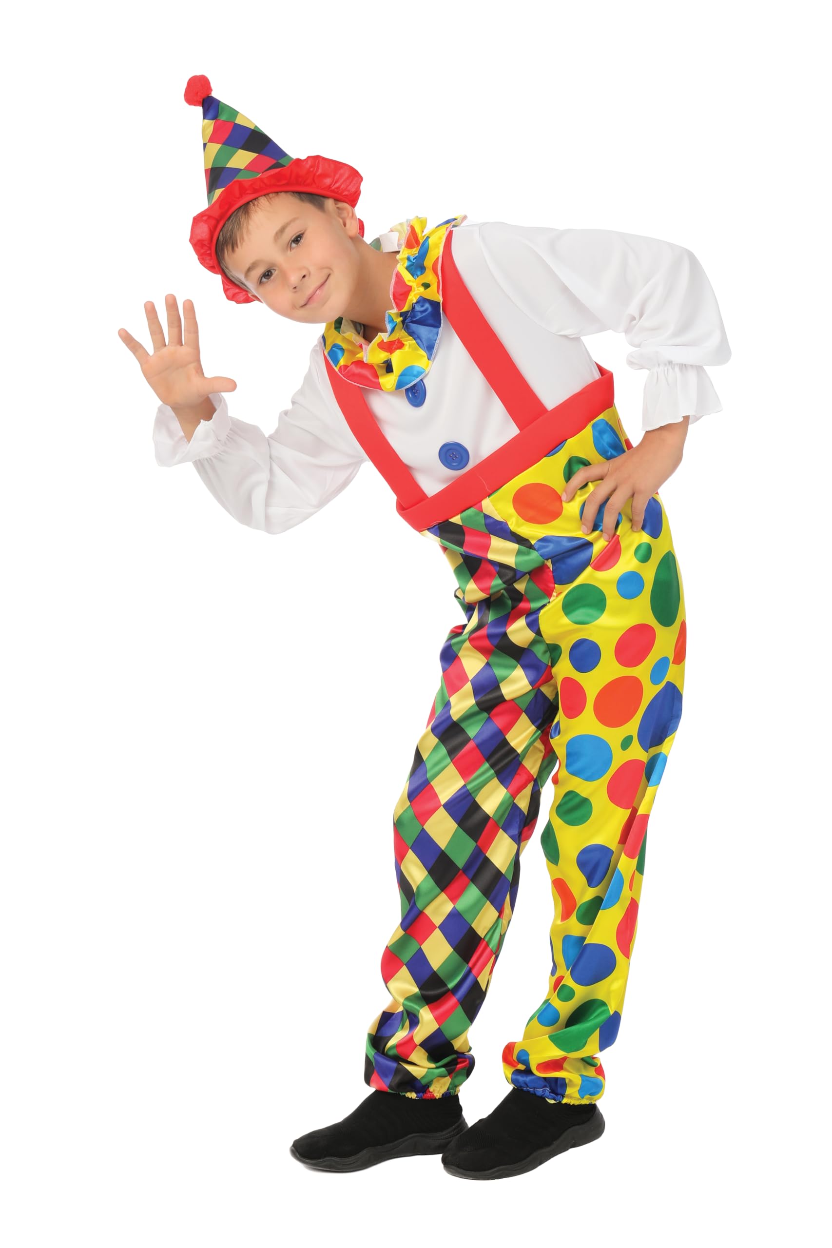 ptit-clown-clown-kost-m-kinder-10-12-jahre-overall-mit-hut image 2