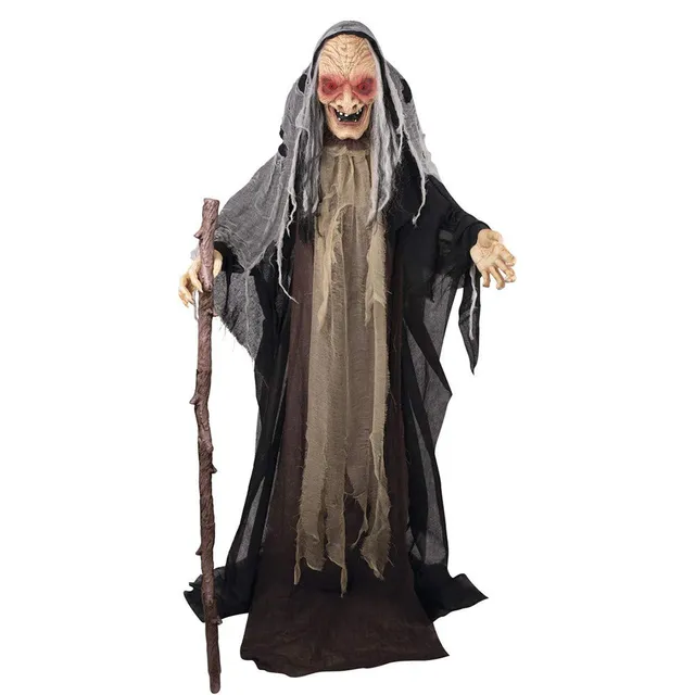 ptit-clown-gruselige-hexe-halloween-deko-1-53-m-mit-licht-und-ton-schwarz image 1