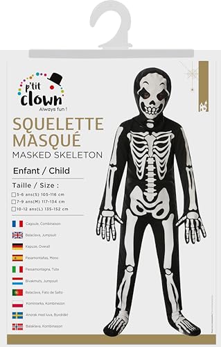 p-tit-clown-maskiertes-skelett-kinderkost-m-overall-mit-kapuze image 7