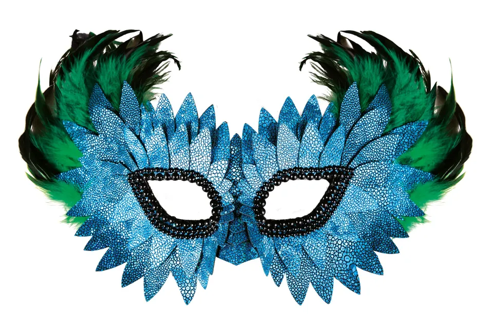 p-tit-clown-23387-wolf-maske-mit-federn-und-schuppen-blau-f-r-erwachsene-luxus-h image 1
