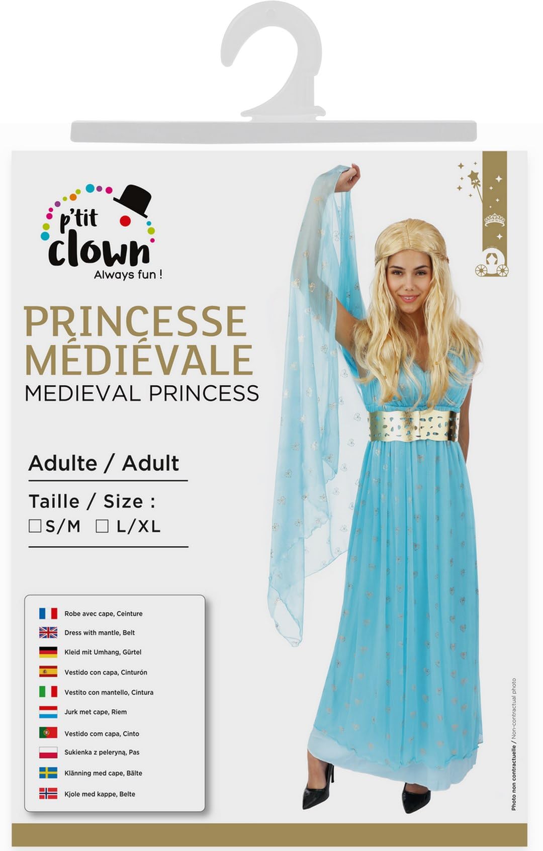 ptit-clown-mittelalterliches-prinzessinnenkost-m-damen-blau image 4