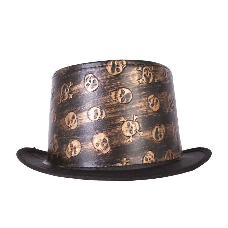 ptit-clown-steampunk-zylinder-totenkopf-gold-erwachsene image 1