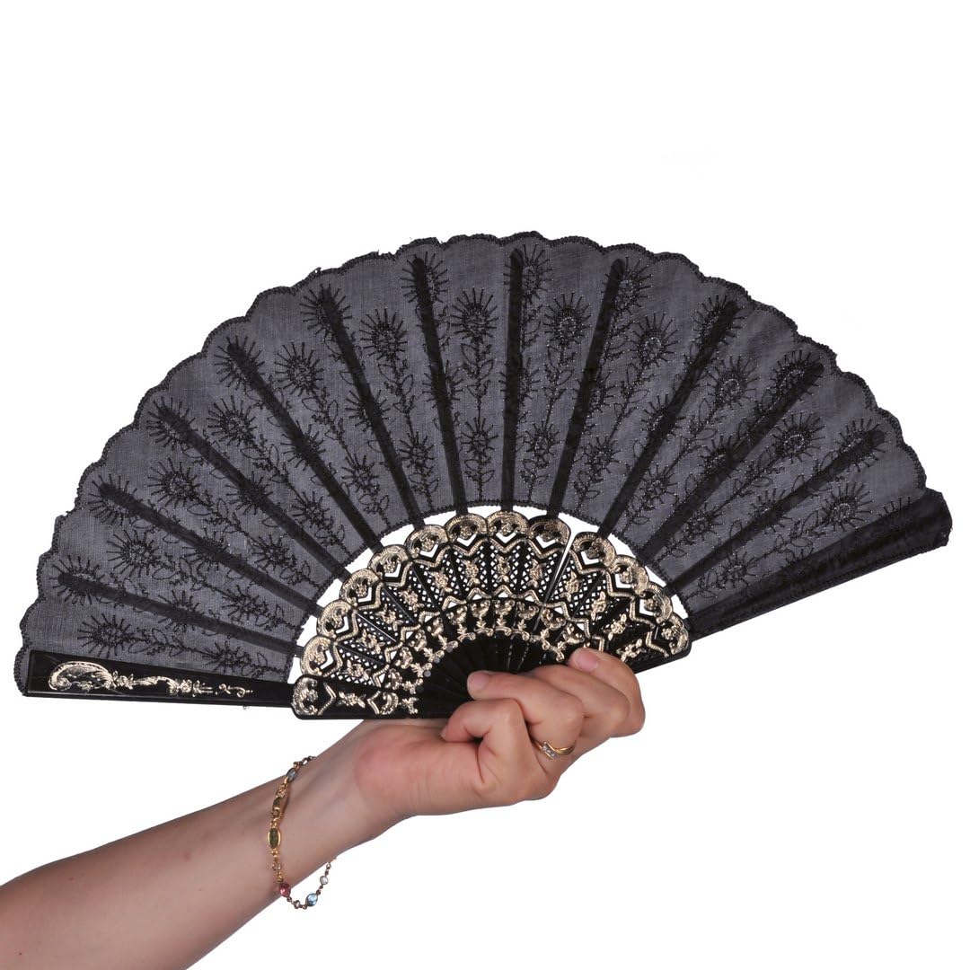 p-tit-clown-f-cher-eventail-45-cm-stoff-und-kunststoff-schwarz image 1