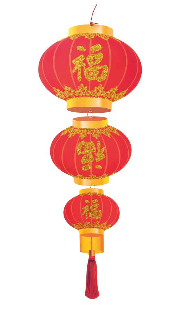 ptit-clown-laterne-chinesisches-neujahr-h-ngelaterne-30x80-cm-rot-gold image 1