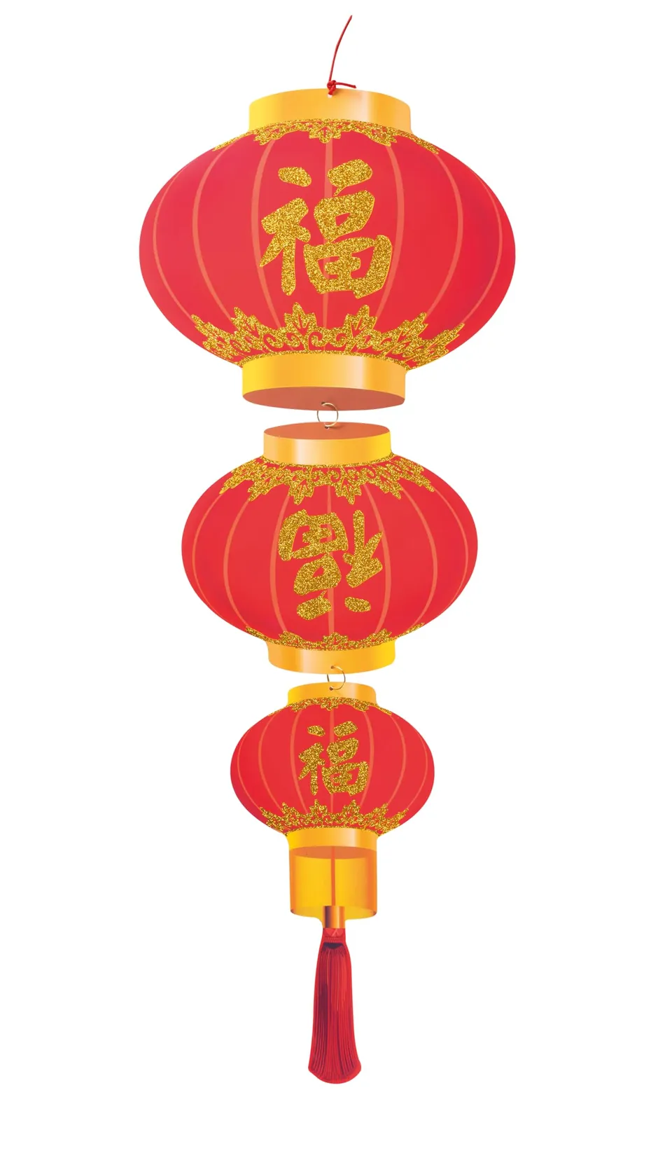 ptit-clown-laterne-chinesisches-neujahr-h-ngelaterne-30x80-cm-rot-gold image 1