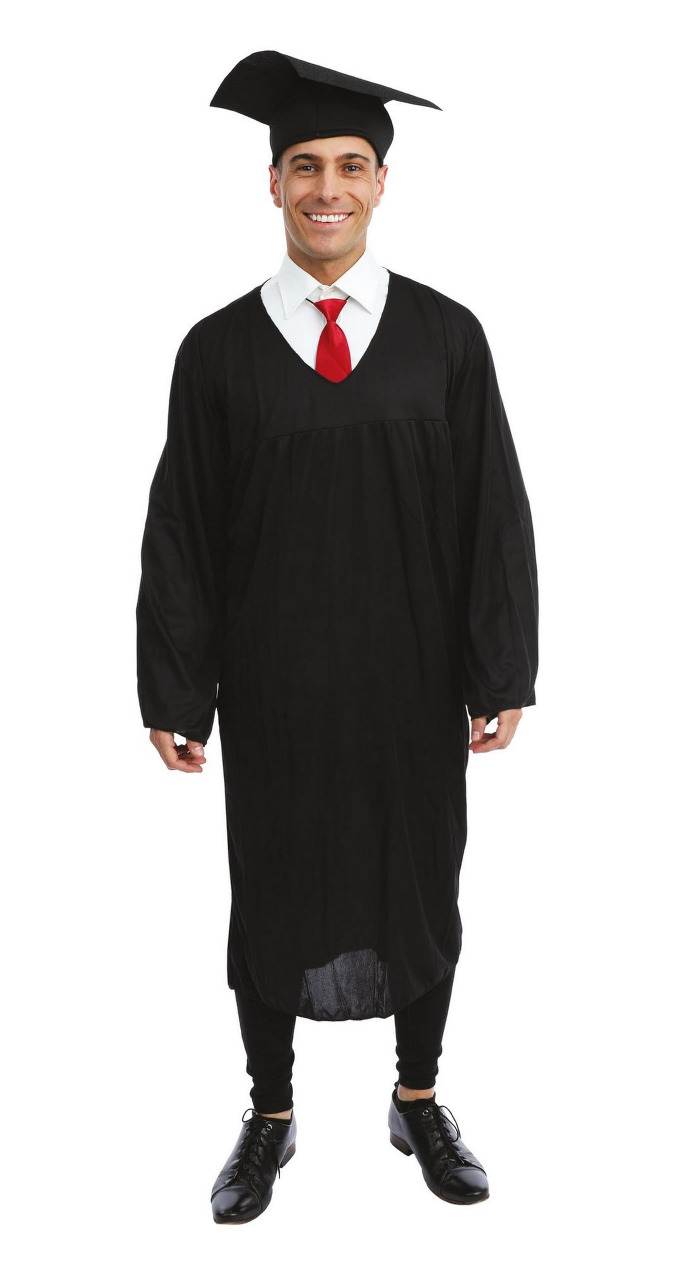 p-tit-clown-amerikanisches-studentenkost-m-f-r-erwachsene-schwarz-mit-robe-krawa image 1