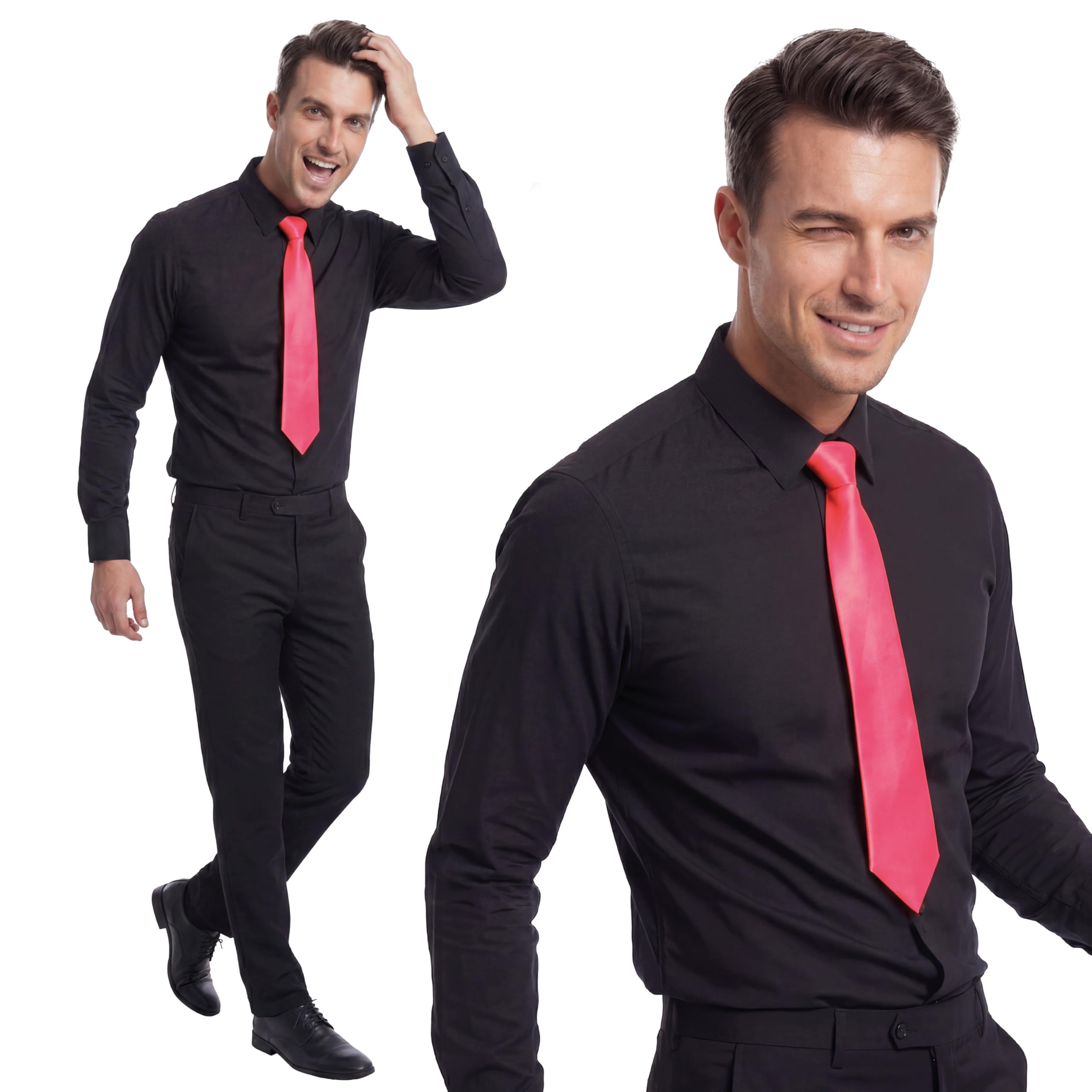ptit-clown-krawatte-mit-gummizug-neonrosa-erwachsene-unisex image 5