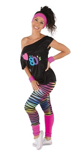 p-tit-clown-kost-m-set-80er-jahre-retro-leggings-neonrosa-einheitsgr-e image 8