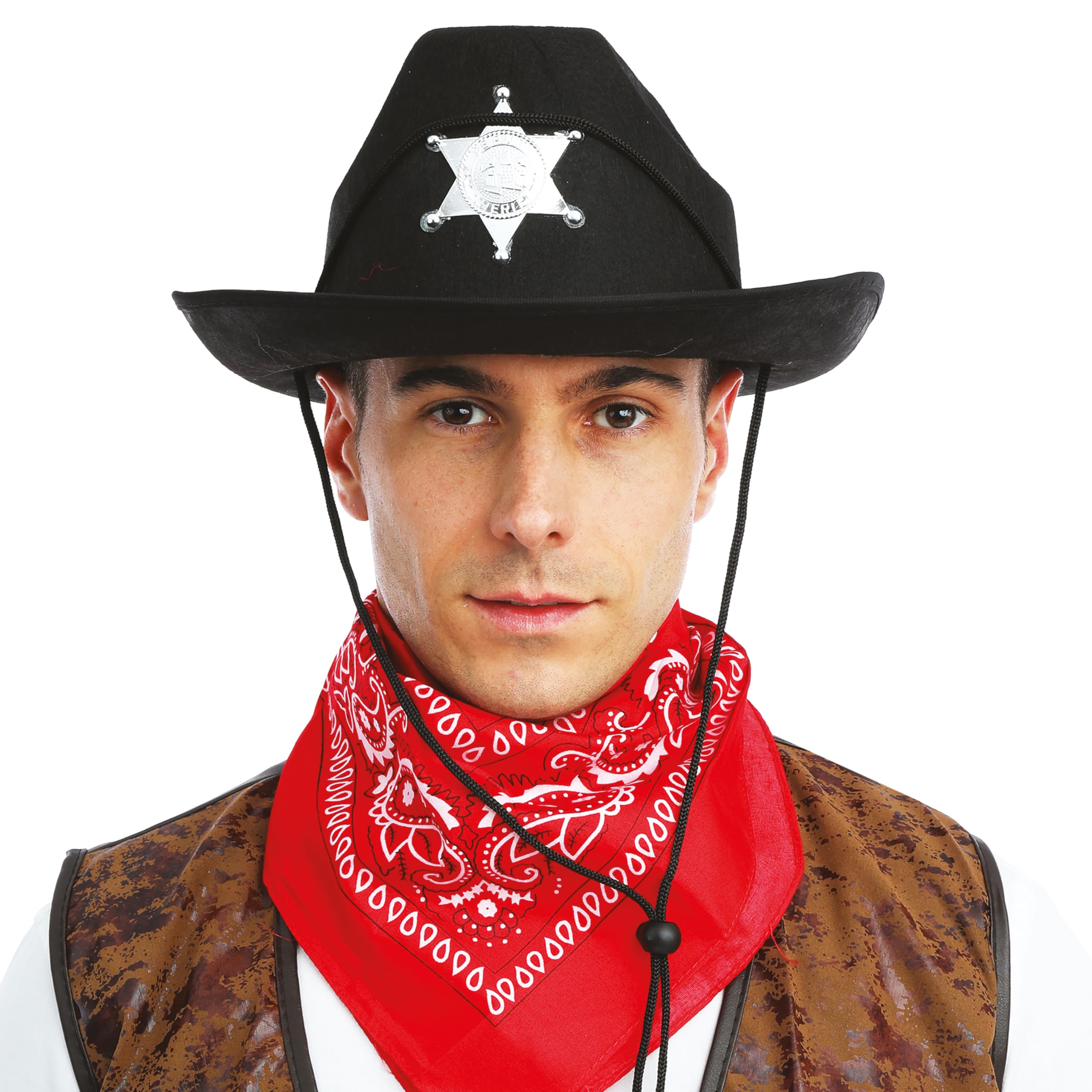 ptit-clown-sheriff-hut-filz-schwarz-erwachsene image 5
