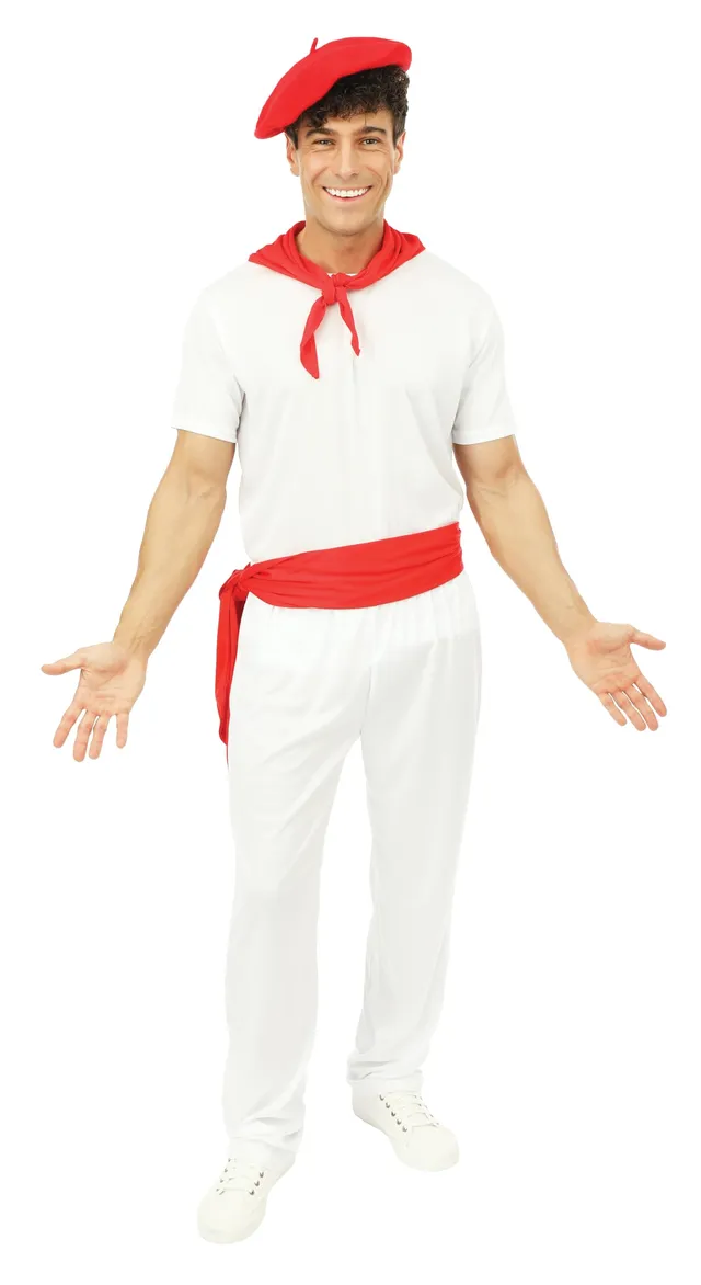 ptit-clown-feria-kost-m-erwachsene-wei-rot-komplett-5-teilig-polyester image 1