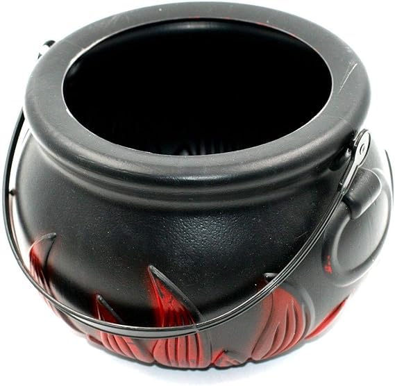 ptit-clown-hexenkessel-17-cm-mit-flammeneffekt-halloween-deko-schwarz image 6
