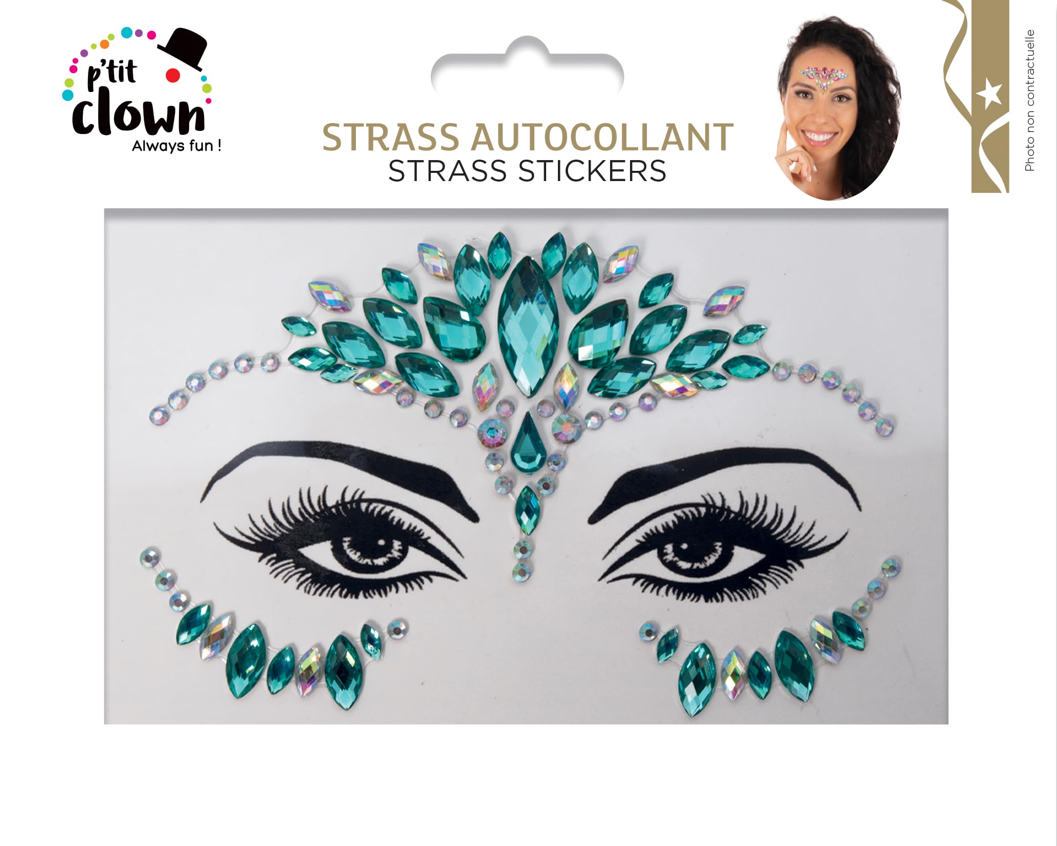 p-tit-clown-strass-gesichtssticker-selbstklebend-modell-zuf-llig image 5