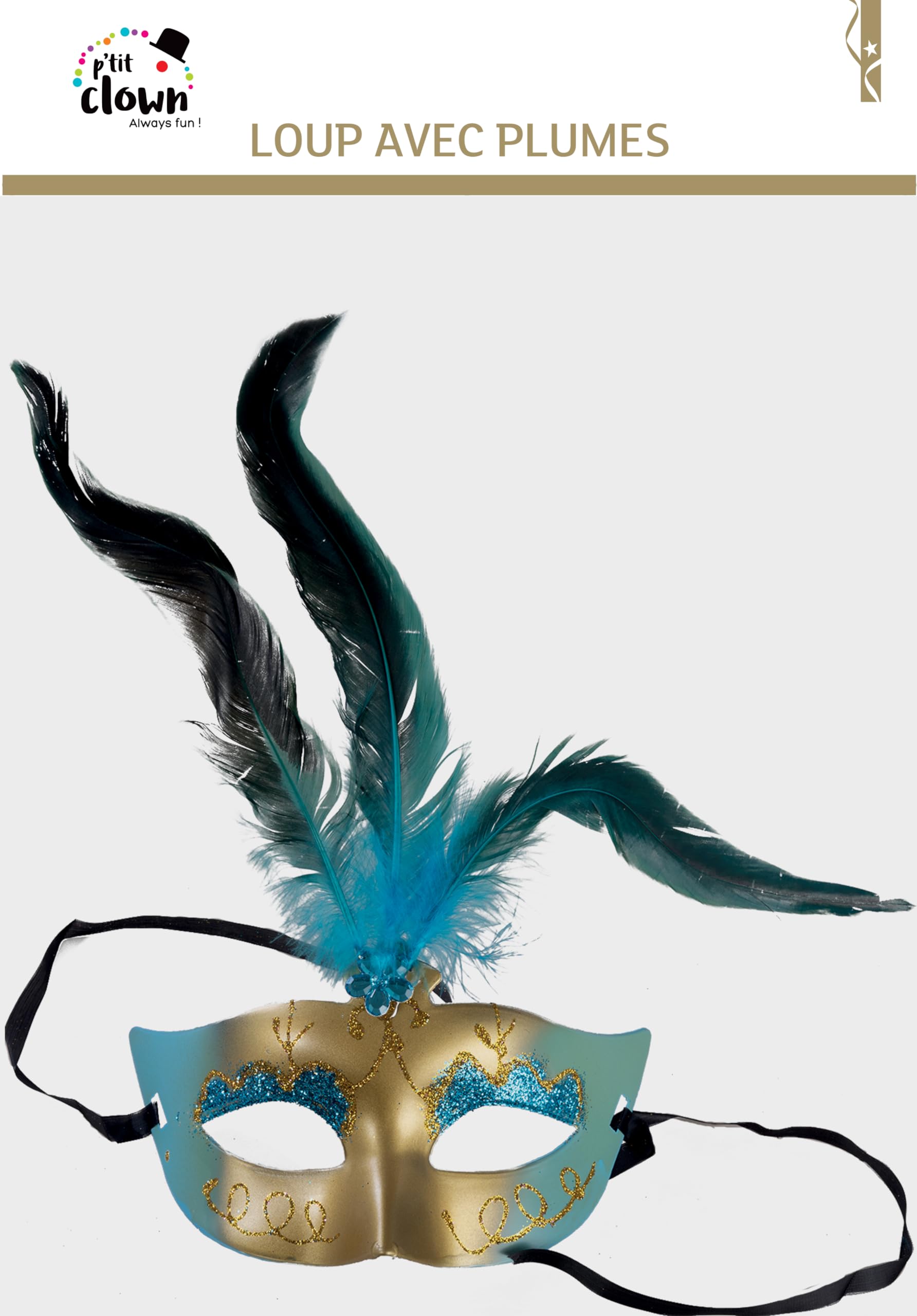 ptit-clown-loup-plumes-augenmaske-erwachsene-federmaske-zufallsfarbe image 3