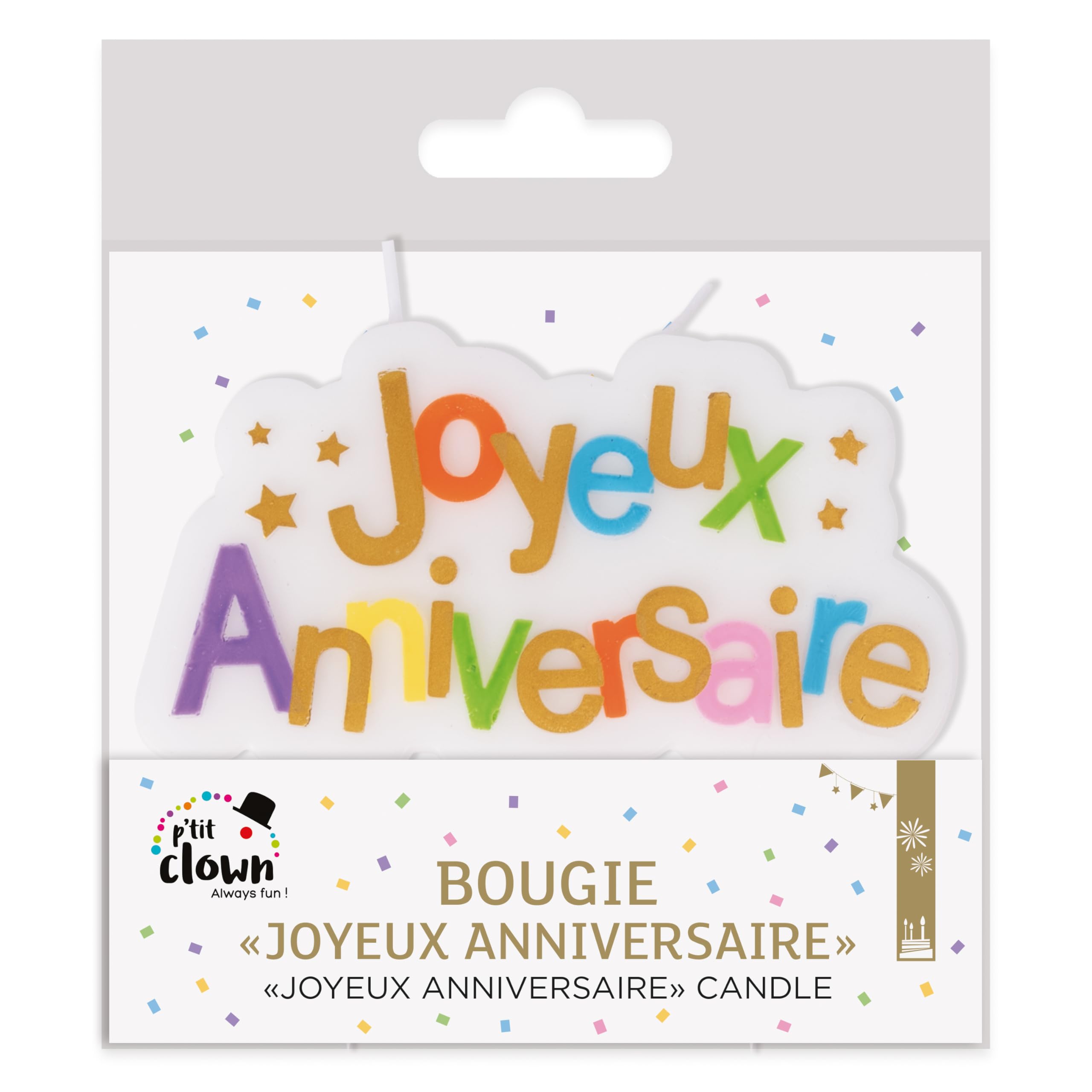 ptit-clown-23964-kerze-happy-birthday-mehrfarbig image 2