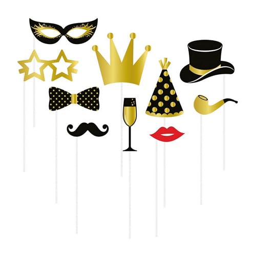p-tit-clown-photobooth-zubeh-r-10-teilig-schwarz-gold-einheitsgr-e image 5