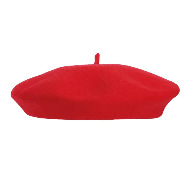 ptit-clown-46502-barett-wolle-gavroche-retro-rot-f-r-damen-herren image 1