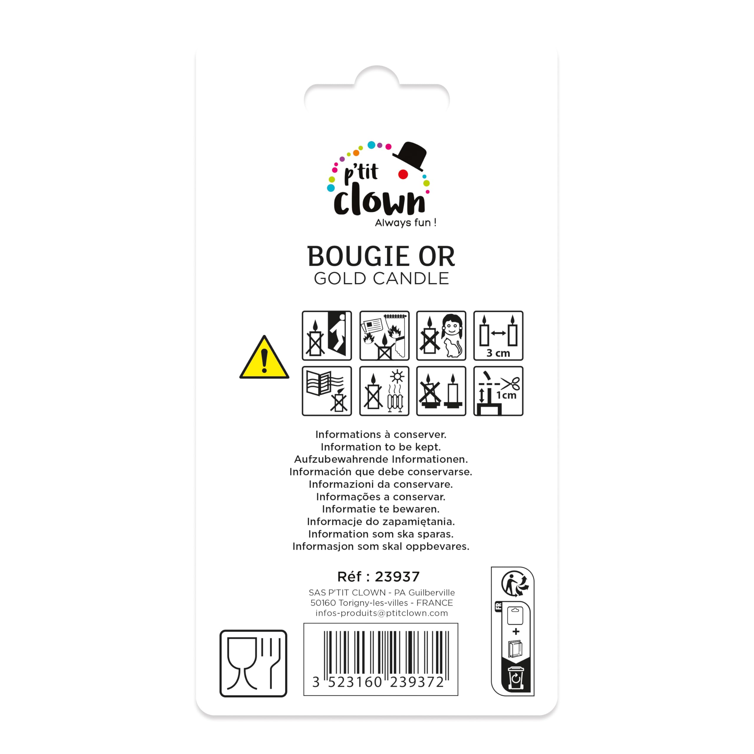 ptit-clown-23937-geburtstagskerze-zahl-7-gold image 4